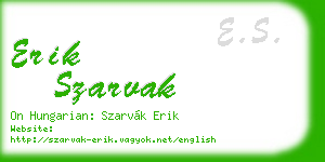 erik szarvak business card